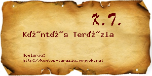Köntös Terézia névjegykártya